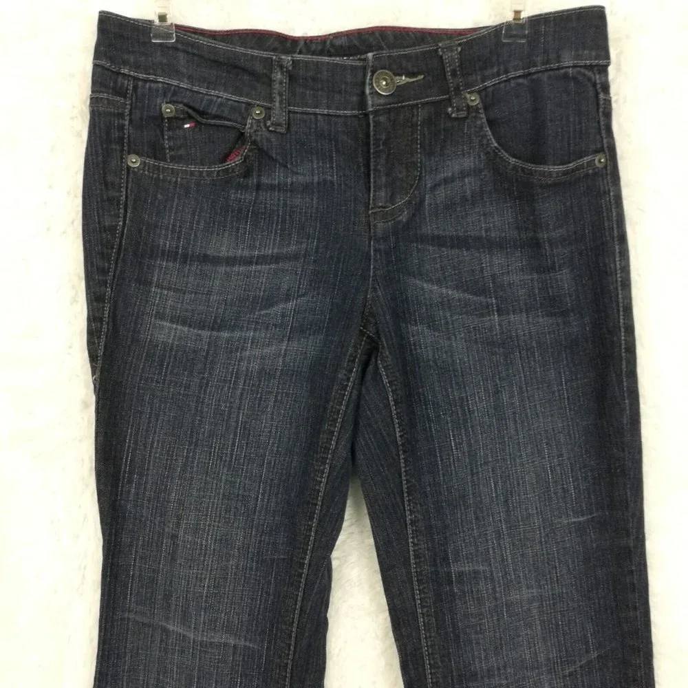 Tommy Hilfiger Women Jeans Bootcut‎ Blue Denim Dark Wash Low Rise 6